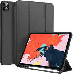 QuickTech Apple iPad Pro 11-inch 2nd Gen 2020 Auto Sleep Wake Premium Trifold Strong Protection Soft TPU Tablet Flip Case Cover with Pencil Charging Support, Black