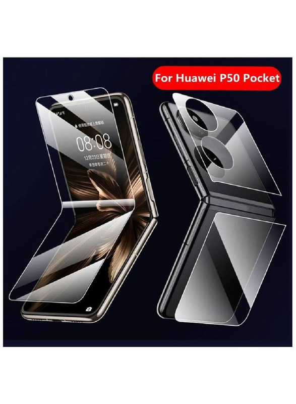 Huawei P50 Pocket Front and Back Full Cover Soft Protective Film Hydrogel Screen protector, Clear