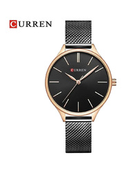 Curren Analog Watch for Women with Stainless Steel Band, Water Resistant, , Black