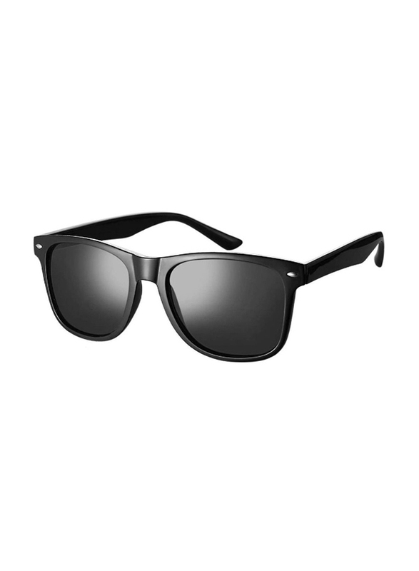 Full-Rim Black Square Sunglasses Unisex, Black Lens