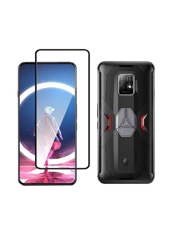 ZTE Nubia Red Magic 7 Pro Silicone Bumper Mobile Phone Back Cover Phone Case with Tempered Glass Screen Protector, 2 Pieces, Clear