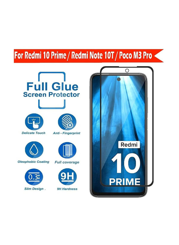 Redmi 10 Prime/Redmi Note 10T/Poco M3 Pro Easy Bubble-Free Installation Scratch-Resistant Tempered Glass Screen Protector, Clear