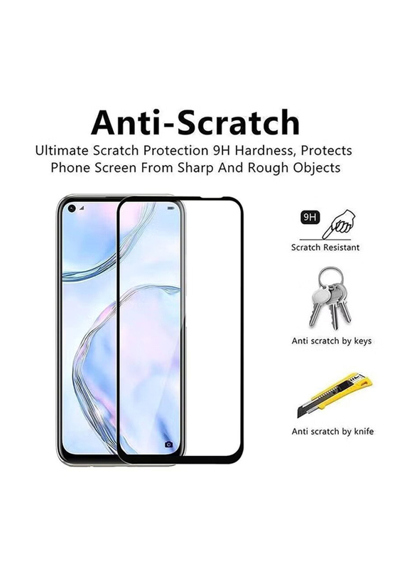 Oppo K9s Full-Screen Anti Scratch Tempered Glass Screen Protector, 2 Pieces, Clear/Black