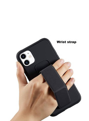 Apple iPhone 11 Mobile Phone Back Case Cover with Hand Grip Foldable Magnetic Kickstand, Black