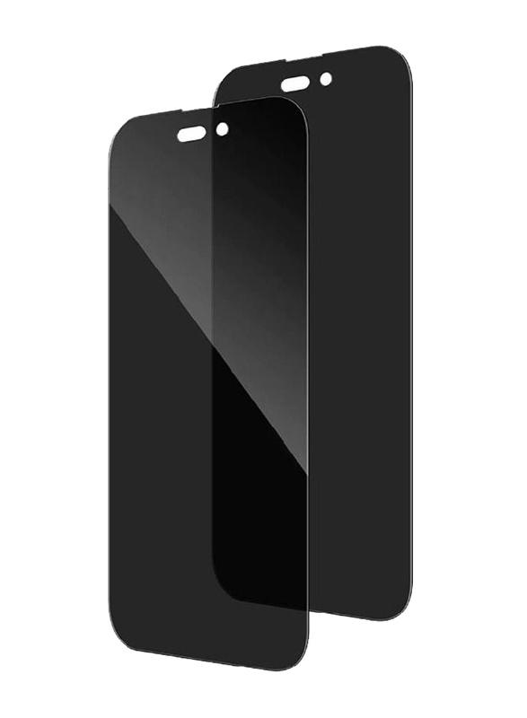 Apple iPhone 14 Pro Max Anti-Scratch Privacy Tempered Glass Screen Protector, 2 Pieces, Black