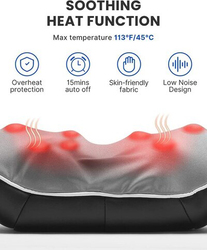 Renpho Shiatsu Electric Vibration Deep Tissue 3D Kneading Massage Pillow, One Size, Black