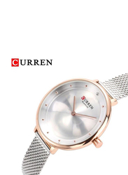 Curren Analog Watch for Women with Stainless Steel Band, Water Resistant, 9029, Silver