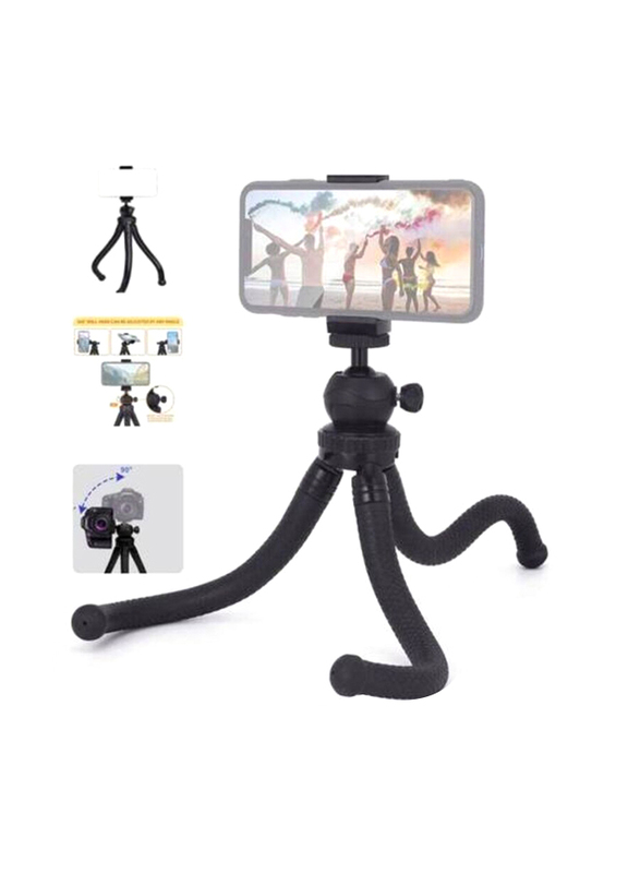 Adjustable Flexible Tripod Stand for Camera & Mobile Phone, Black