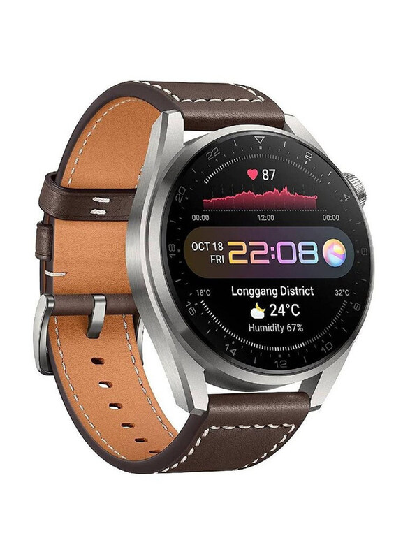 Replacement Leather Strap for Huawei Watch 3/Huawei Watch 3 Pro, Brown