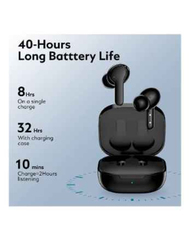 TWS Wireless Bluetooth Waterproof In-Ear Noise Cancelling Earbuds, Black