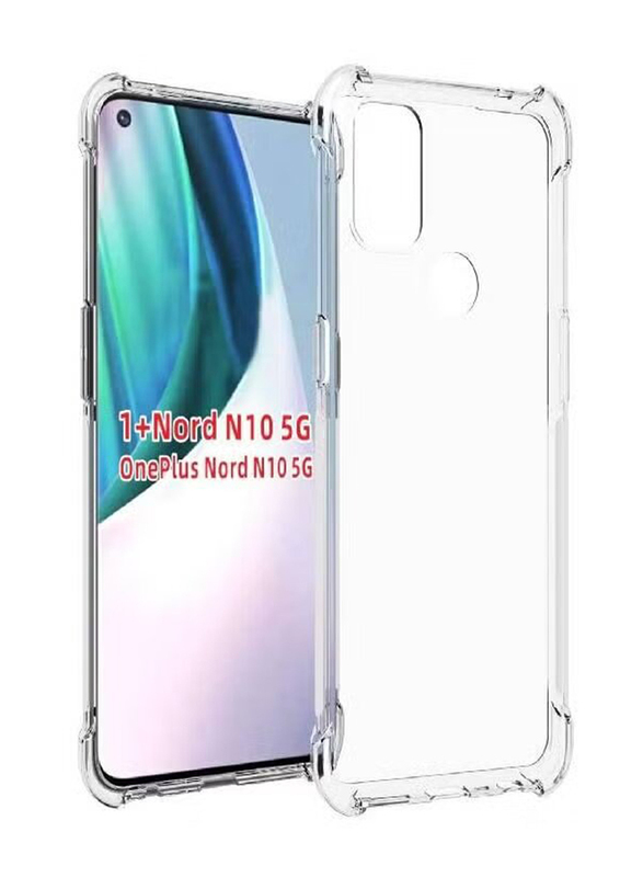 OnePlus Nord N10 5G Soft Silicone Shockproof Anti-Scratch Protective Bumper Shell Corner Mobile Phone Case Cover, Clear