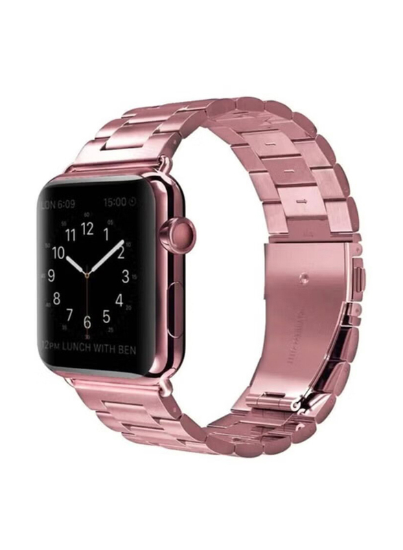 Replacement Stainless Steel Band Strap for Apple Watch 44mm, Pink