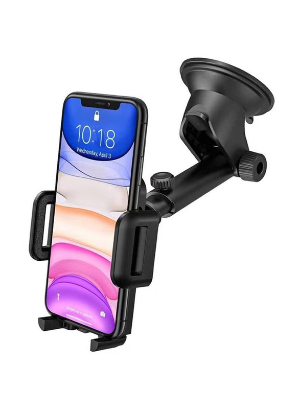 Universal Cradle 360° Rotatable Extendable Car Phone Mount for Mobile Phone, Black