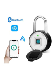 Arabest Round Type App Digital Biometric Smart Fingerprint Padlock, Black/Silver