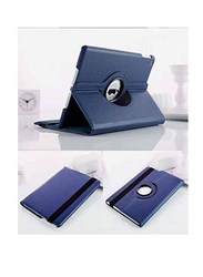 Apple iPad 6th Generation Leather 360 Degree Rotating Stand Folio Tablet Case Cover, Blue