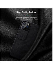 Nillkin Apple iPhone 13 Pro Max Protective Qin Leather Flip Mobile Phone Case Cover with Slide Camera, Black