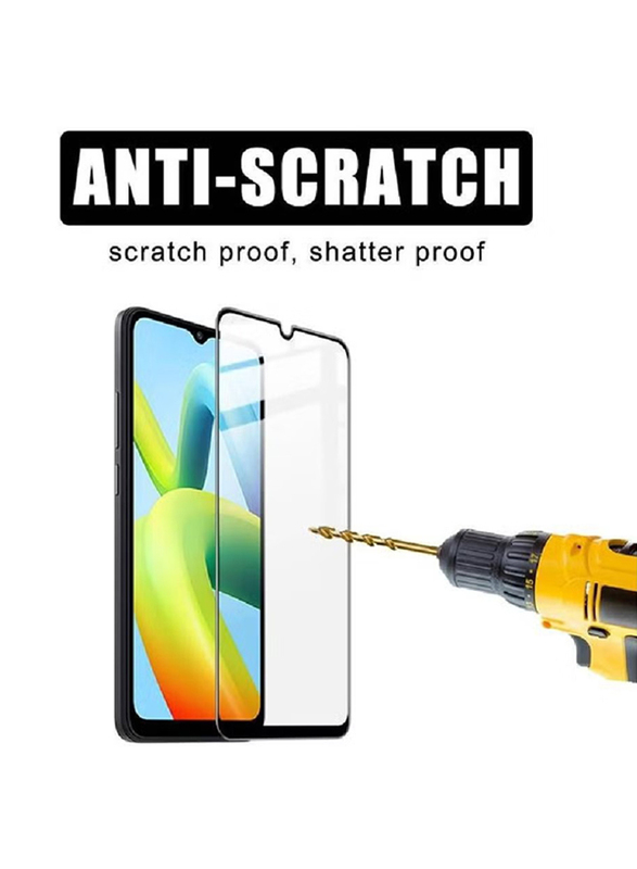 Xiaomi Redmi A1 Plus Shockproof Full Coverage Tempered Glass Screen Protector, 2 Piece, Clear