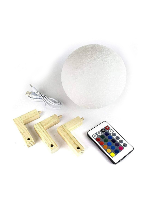 16 Colours 3D Printing Moon Light Night Lamp, Multicolour