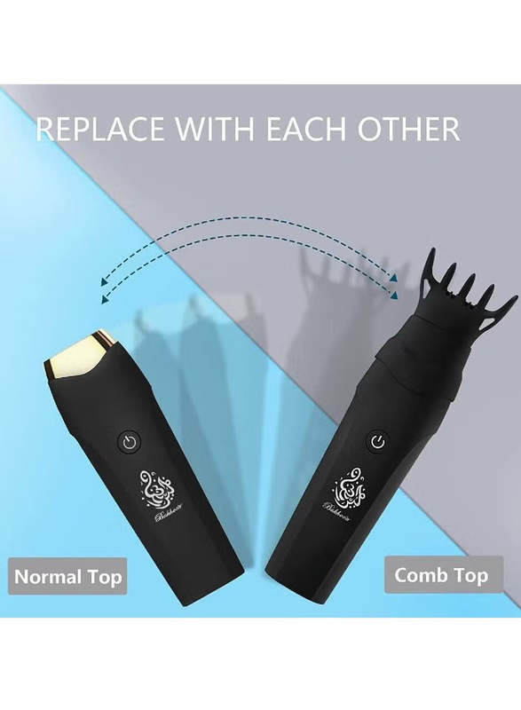 Portable Electric Mini USB Rechargeable Power Comb Bakhoor Burner, Black