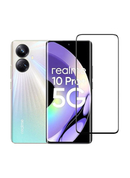 Realme 10 Pro+ 5G 9H Hardness Full Glue HD Clarity Bubble Free Tempered Glass Mobile Phone Screen Protector, Clear/Black