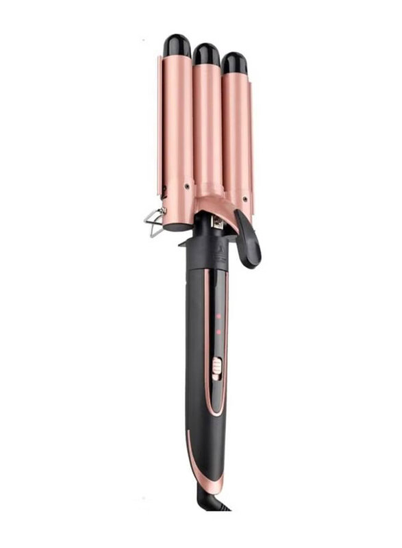 Arabest 25mm Double Anion Curling Iron Hair Curler with Fast Heating & Adjustable Temperature Hair Curling Wand, Black/Rose Gold