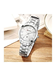 Curren Analog Watch for Women with Alloy Band, Water Resistant, 9007, Silver