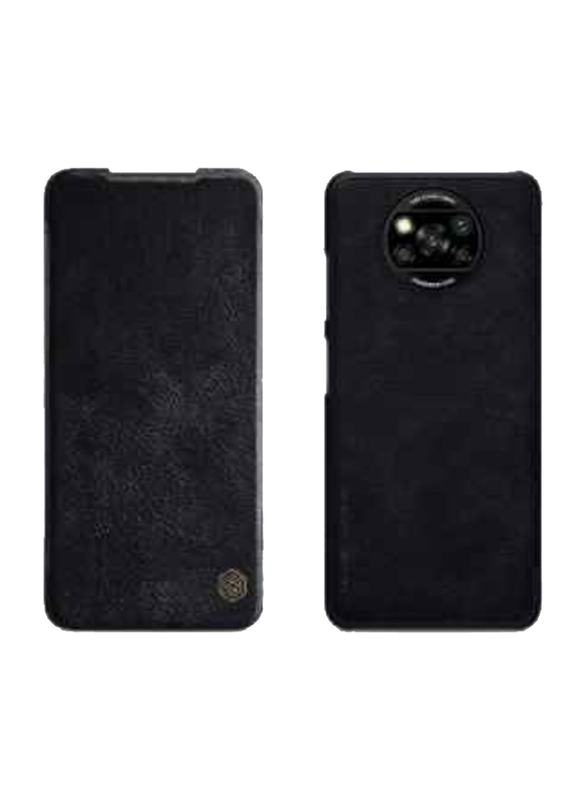 Nillkin Xiaomi Poco X3 Pro Leather Flip Folio Mobile Phone Case Cover, Black