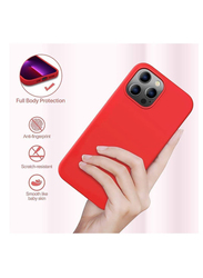 Apple iPhone 13 Pro Max Liquid Silicone Slim Protective Shockproof Phone Case Cover, Red