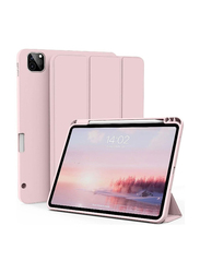 Dux Ducis Apple iPad Pro 12.9-inch 6th/5th Gen 2022/2021 Protective Trifold Stand Auto Sleep/Wake Flexible Back Case Cover, Pink