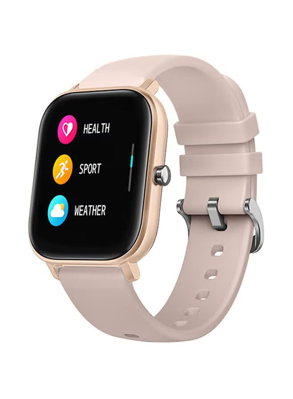 Sports Bluetooth Smartwatch, Rose Gold Metal Case with Light Pink Silicone Band