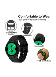 Soft Silicone Sport Band for Samsung Watch 4/Watch 4 Classic, Black