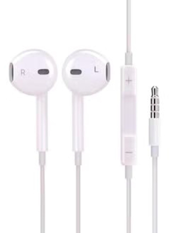 Wired 3.5mm In-Ear Headphone with Mic, White