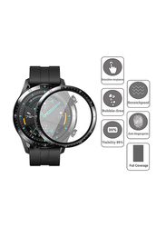 5D Full Curved Tempered Glass Screen Protector for Huawei Watch GT3 42mm, 2 Pieces, Clear/Black