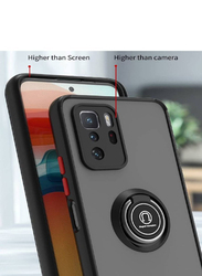 Xiaomi Poco X3 GT Matte Mobile Phone Back Case Cover with 360 Degree Rotate Metal Magnetic Ring Kickstand, Black