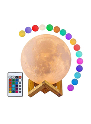 16 Colours 3D Printing Moon Light Night Lamp, Multicolour