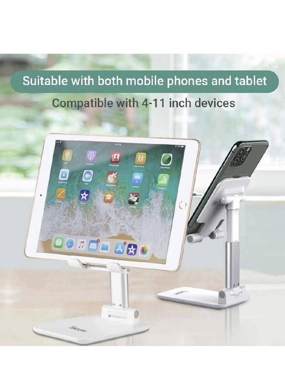 Carry Desktop Holder for 4.7-10 Inches Mobile, White