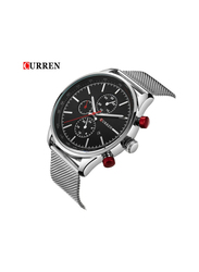 Curren Analog Watch for Men with Alloy Band, Chronograph, J1714SB-KM, Silver-Black
