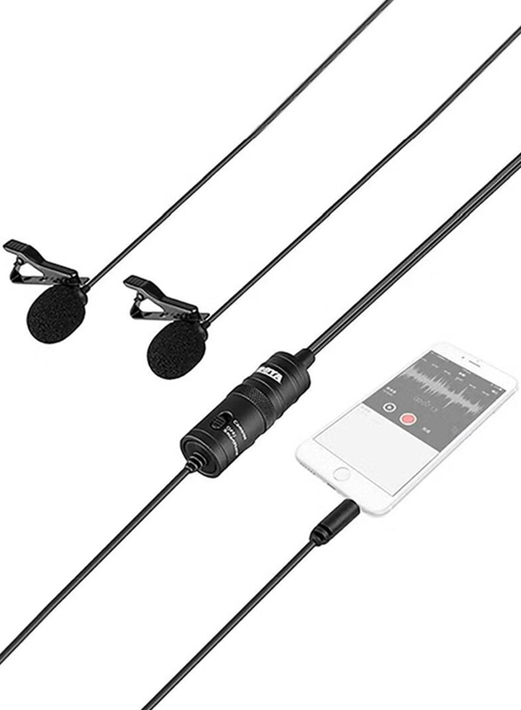 Boya BY-M1DM Omni-Directional Lavalier Microphone for Mobile Phone, Black