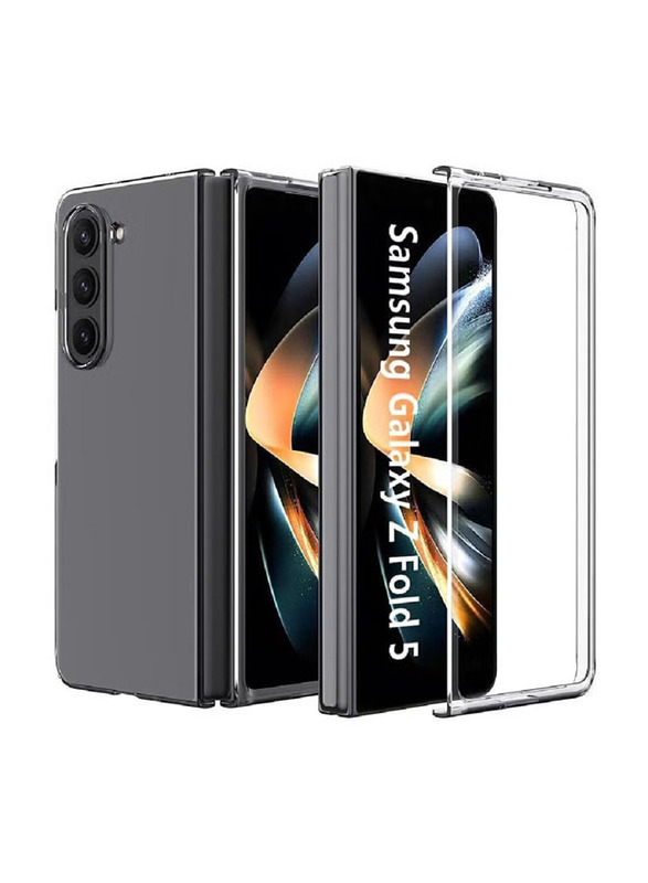 Case Me Samsung Galaxy Z Fold 5 5G Transparent Hard Thin PC Lightweight Protective Mobile Phone Case Cover, Clear