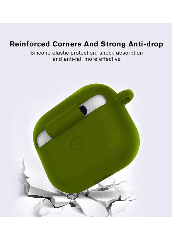 Silicone Protective Case Cover for Apple AirPods 3 3rd Generation, Green