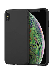 Apple iPhone X/Xs Microfiber Lining Silicone Protective Mobile Phone Case Cover, Black