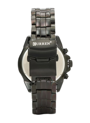Curren Analog Watch for Men with Metal Band, 8009, Black