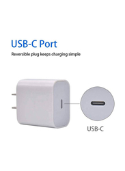 Magsafe USB Type-C Power Adapter for Apple iPhone 12/12 Mini/12 Pro/12 Pro Max/11 Pro Max/11 Pro/XS Max, 18W, White