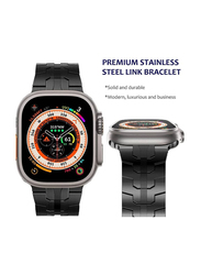 Replacement Stainless Steel Metal Strap for Apple Watch Ultra 49mm, Black