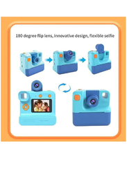 Kids Camera Instant Print Camera with TF Card Print Paper, 26MP, 1080P, Blue