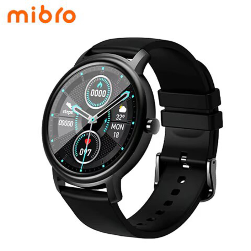 Mibro Air XPAW001 Fitness Tracker Smart Watch with 12 Sports Modes, 24h Bio Heart Rate, IP68 Waterproof & BT5.0, Black