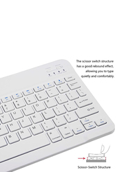 Gennext Ultra-Slim Rechargeable Portable Bluetooth English Keyboard and Mouse Combo, White