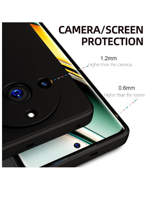 Zoomme Realme 11 Pro/ 11 Pro+ Protective Silicone Flexible Camera Protection Slim Ultra Soft Mobile Phone Case Cover, Black