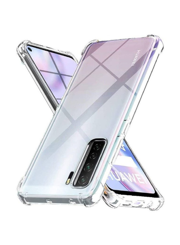 Huawei Nova 7 Transparent TPU Reinforced Corners Shock-Absorption Flexible Mobile Phone Case Cover, Clear