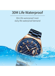 Curren Analog Watch for Men with Stainless Steel Band, Water Resistant, J4363BL-KM, Blue